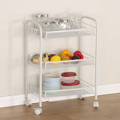 3-Tier trolley Pali pakoworld metal white 44x26x62cm