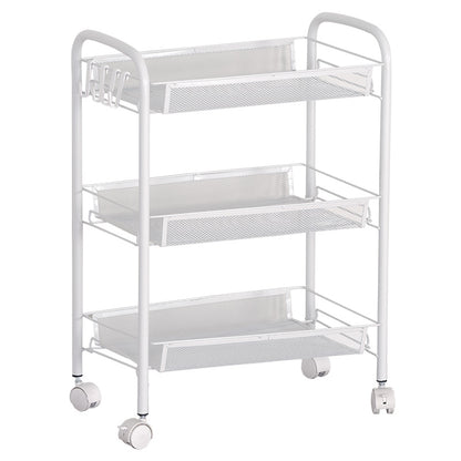 3-Tier trolley Pali pakoworld metal white 44x26x62cm