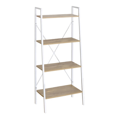 Bookcase Ramon pakoworld natural melamine-metal white 60x23x145.5cm