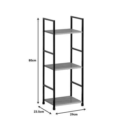 Bookcase-rack Bitok pakoworld oak-black steel 29x23.5x80cm