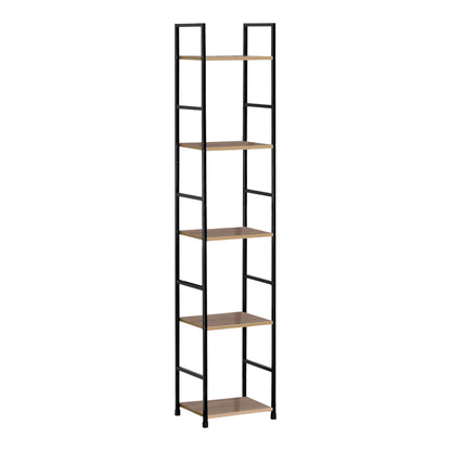 Bookcase Azuel pakoworld oak-black steel 29x23.5x144cm