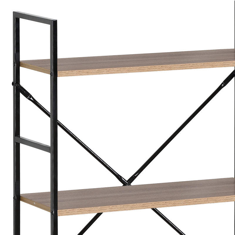 Bookcase-rack Manlo pakoworld natural-black steel 58.6x23.5x80cm