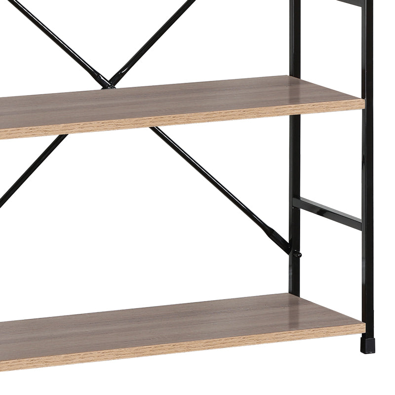 Bookcase-rack Manlo pakoworld natural-black steel 58.6x23.5x80cm