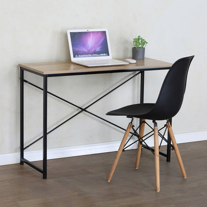 Working desk Bailon in oak color with black metal 100x40x70cm