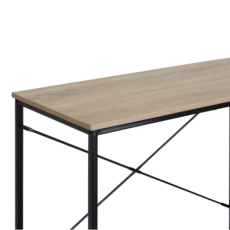 Working desk Bailon in oak color with black metal 100x40x70cm