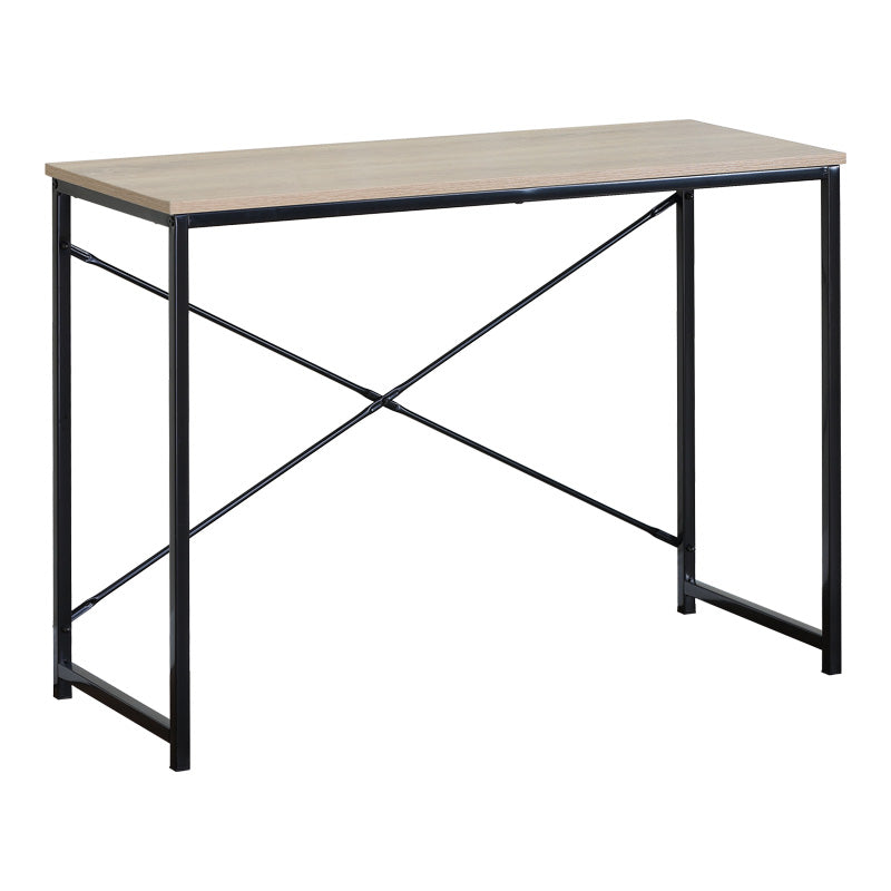 Working desk Bailon in oak color with black metal 100x40x70cm