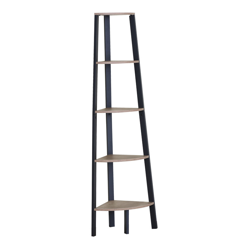 Corner bookcase Arvia oak with black metal 53.4x37.8x160.3cm