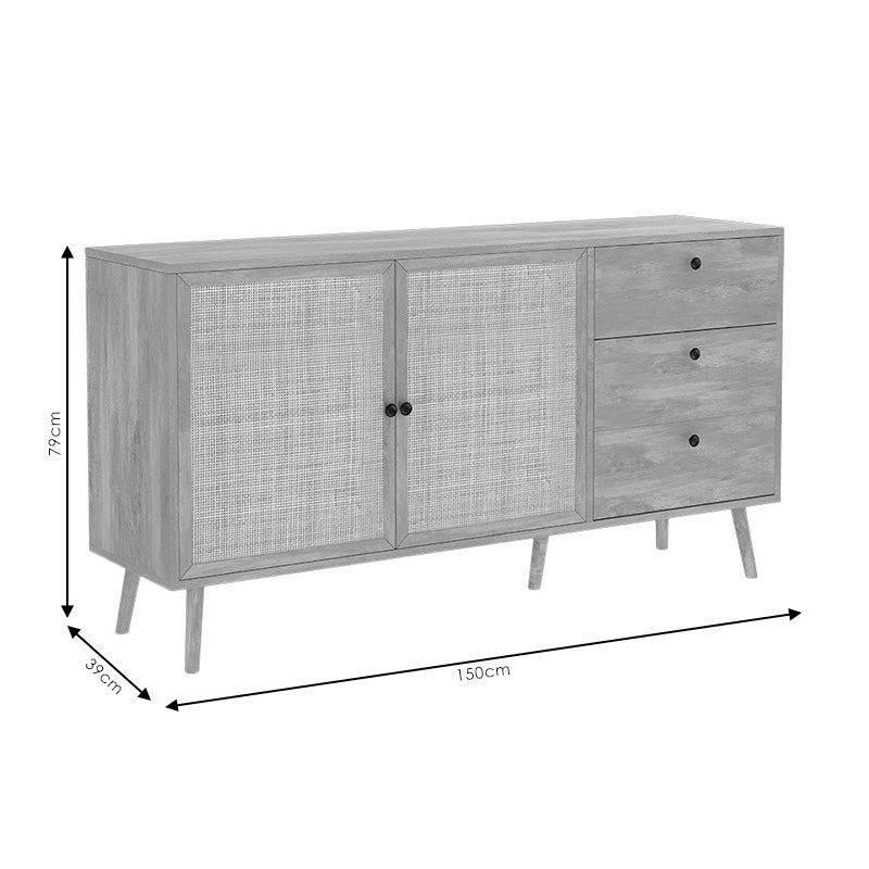 Buffet Oslo pakoworld sonoma 150x39x79cm