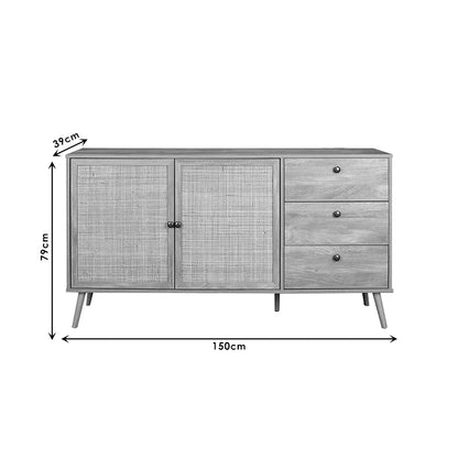 Buffet Oslo pakoworld sonoma 150x39x79cm