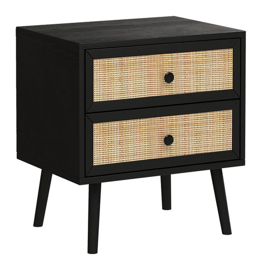 Nightstand Oslo pakoworld black-natural 50x39x55cm