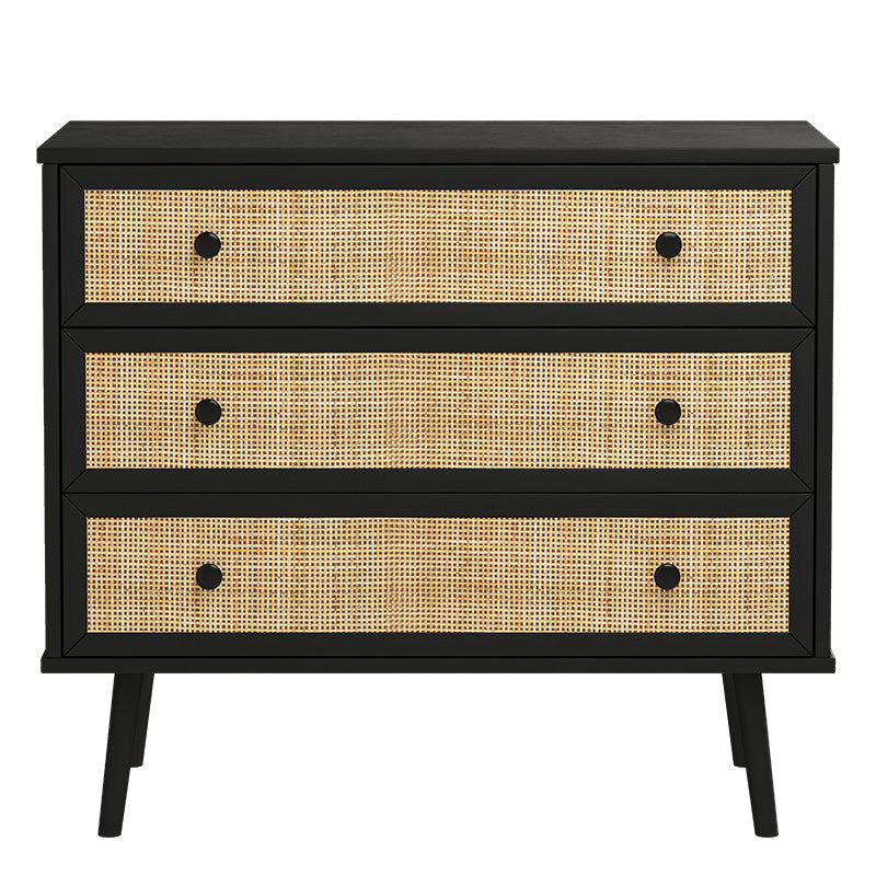 Chest of 3 drawers Oslo pakoworld  black-natural 90x39x79cm