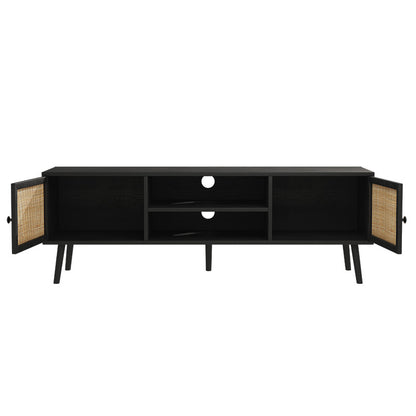 Oslo pakoworld TV cabinet color black-natural 150x39x49cm