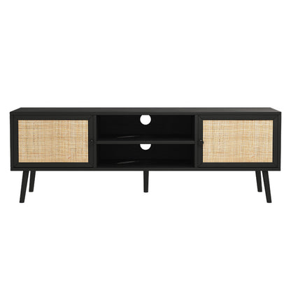 Oslo pakoworld TV cabinet color black-natural 150x39x49cm