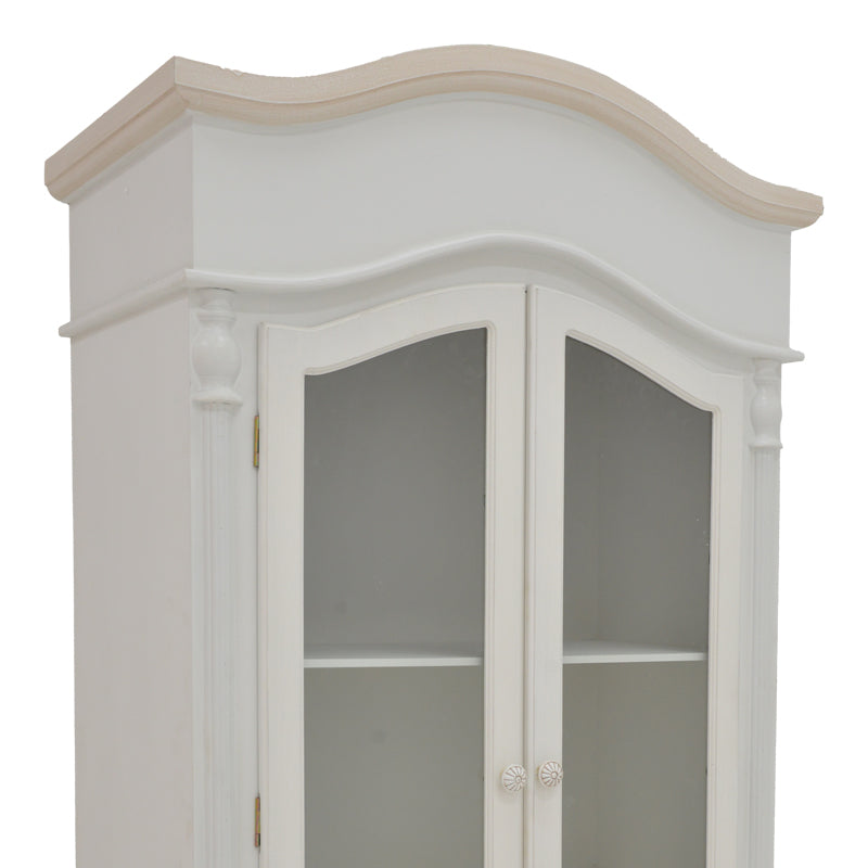 Showcase Pazlen Inart antique white color mdf 74.5x39x190cm