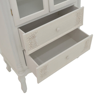 Showcase Pazlen Inart antique white color mdf 74.5x39x190cm