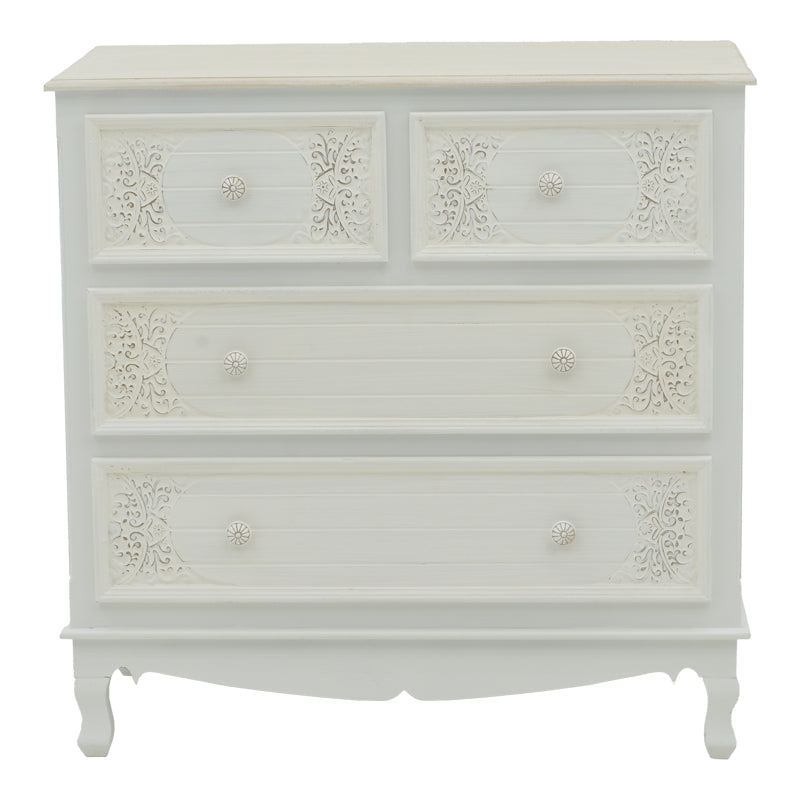 Pazlen Inart chest of drawers antique white color mdf 80x40x80cm