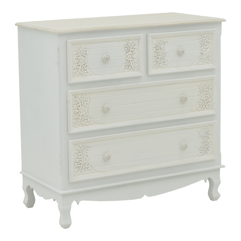 Pazlen Inart chest of drawers antique white color mdf 80x40x80cm