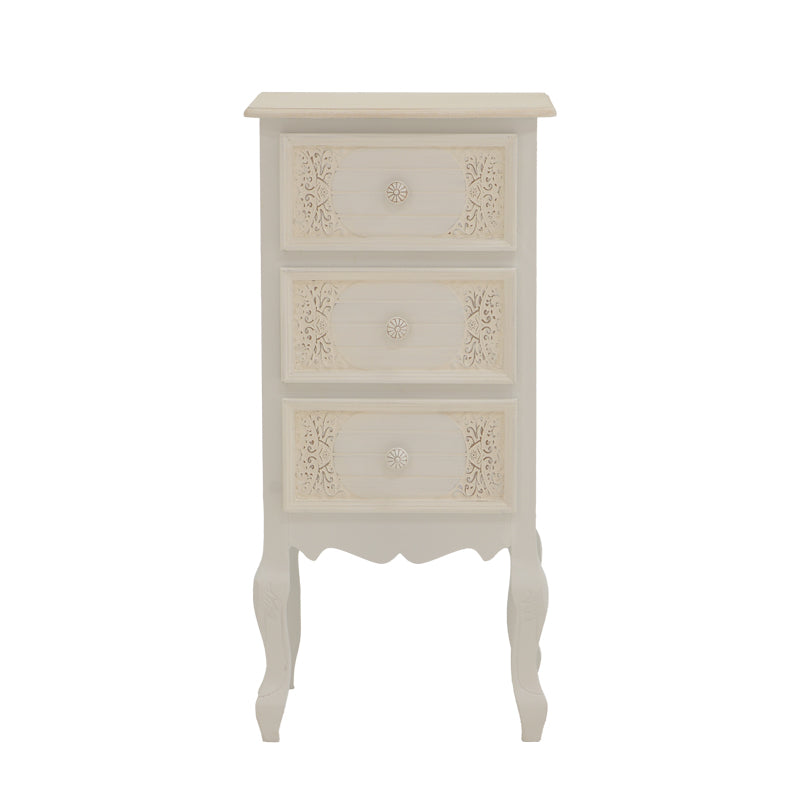 Pazlen Inart chest of drawers antique white color mdf 40x34.5x82cm