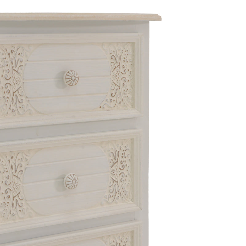 Pazlen Inart chest of drawers antique white color mdf 40x34.5x82cm