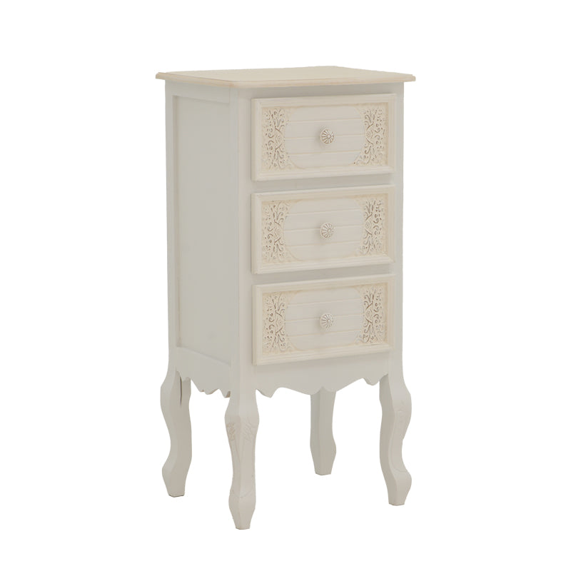 Pazlen Inart chest of drawers antique white color mdf 40x34.5x82cm