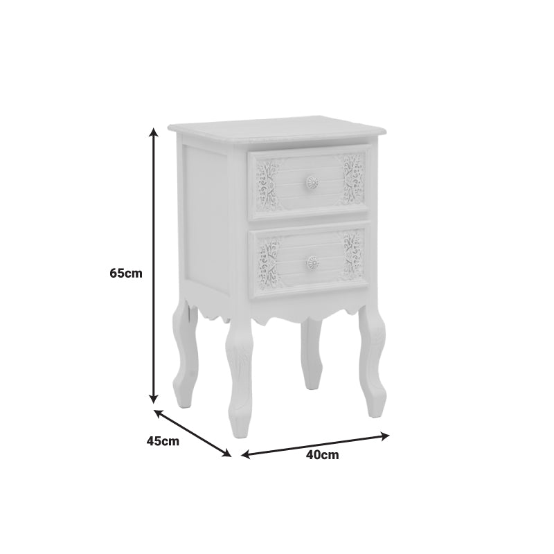 Pazlen Inart chest of drawers antique white color mdf 40x45x65cm