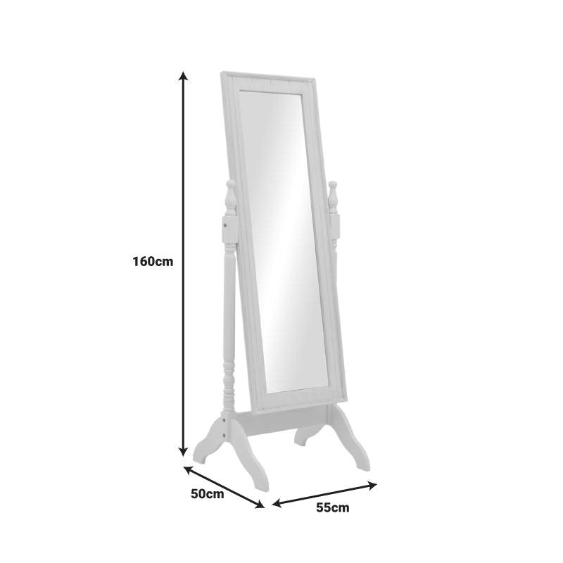 Malone Inart mirror antique white color mdf 55x50x160cm
