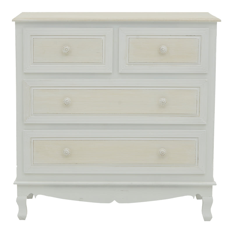 Chest of drawers Joliene Inart natural-antique white color mdf80x40x80cm