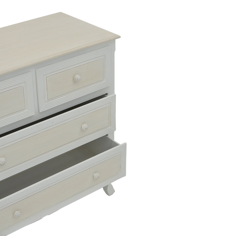 Chest of drawers Joliene Inart natural-antique white color mdf80x40x80cm