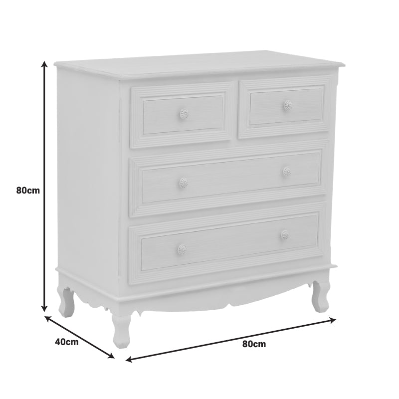 Chest of drawers Joliene Inart natural-antique white color mdf80x40x80cm