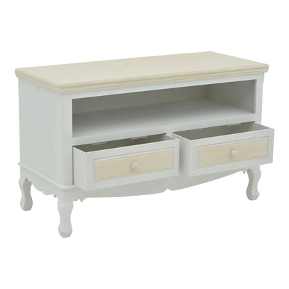 TV cabinet Joliene Inart natural-antique white color mdf 100x42x61cm