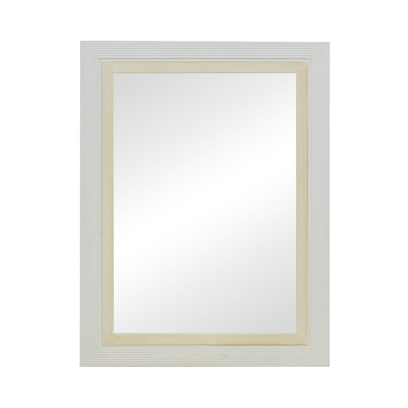 Mirror Joliene Inart  natural-antique white color mdf 60x80x2.1cm