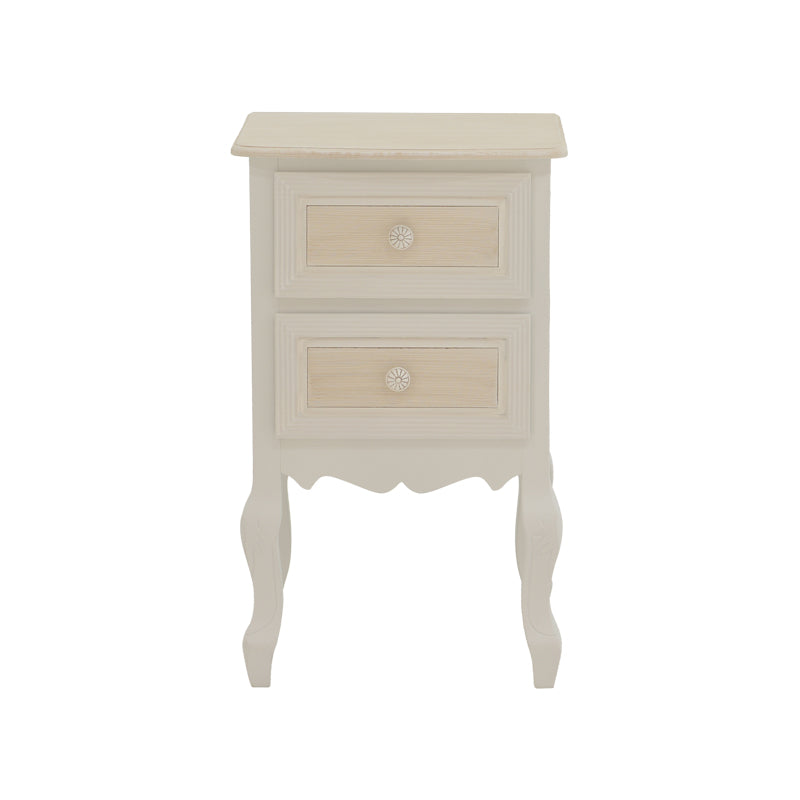 Chest of drawers Joliene Inart natural-antique white color mdf 40x34.5x64.5cm