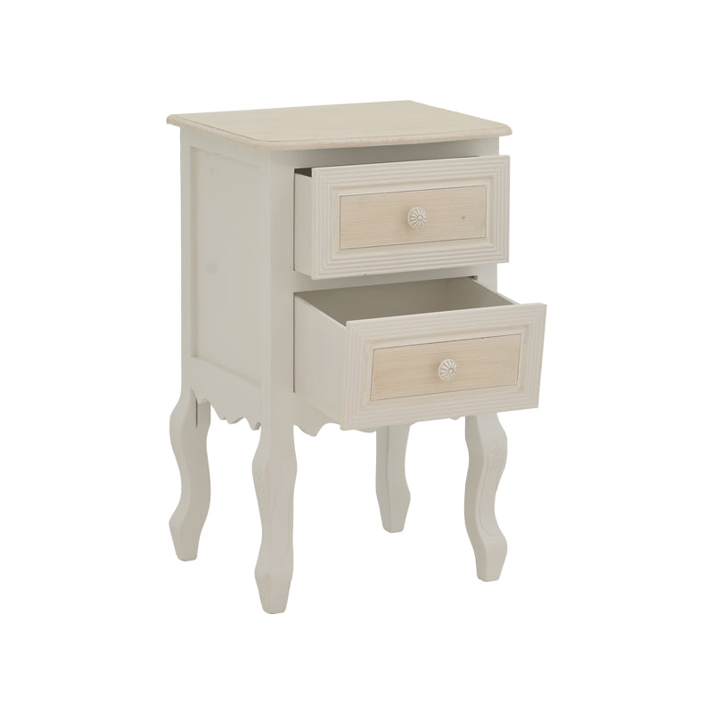 Chest of drawers Joliene Inart natural-antique white color mdf 40x34.5x64.5cm