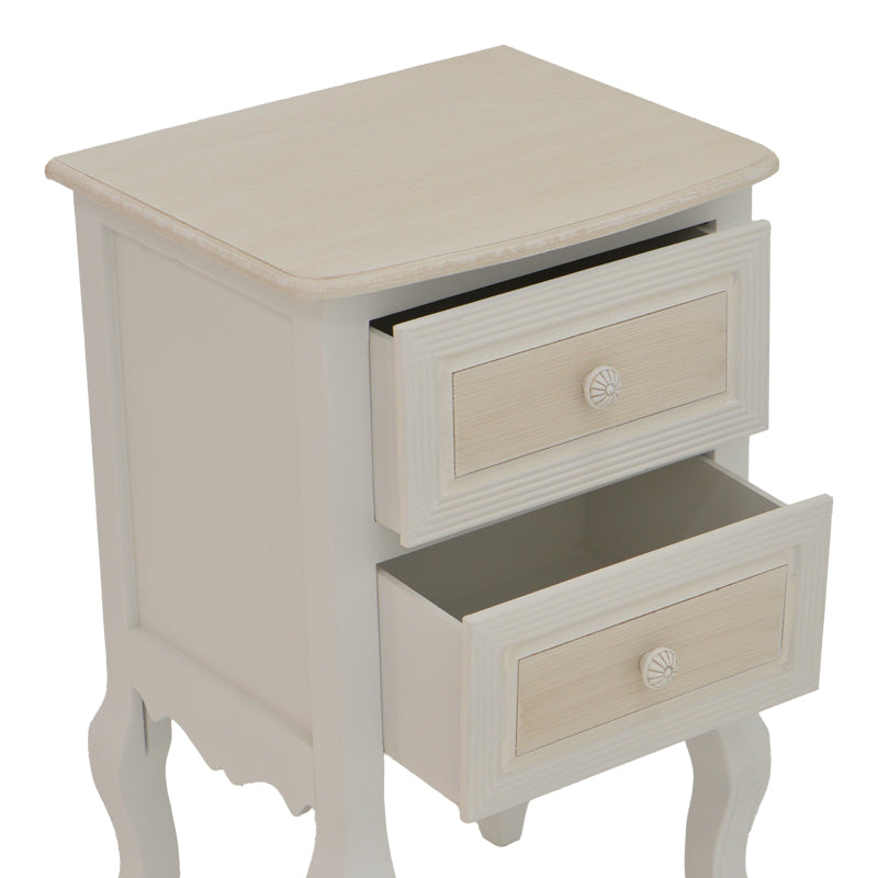 Chest of drawers Joliene Inart natural-antique white color mdf 40x34.5x64.5cm