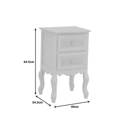 Chest of drawers Joliene Inart natural-antique white color mdf 40x34.5x64.5cm