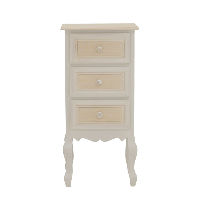 Chest of drawers Joliene Inart natural-antique white color mdf 40x34.5x82cm