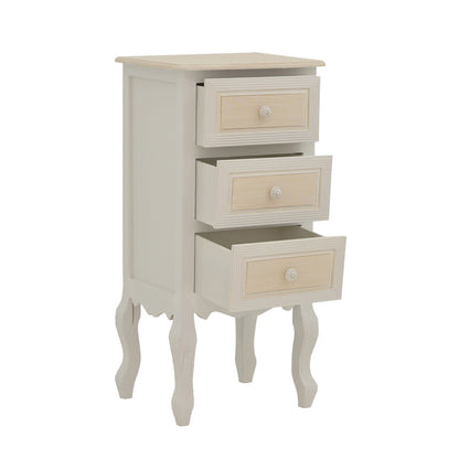 Chest of drawers Joliene Inart natural-antique white color mdf 40x34.5x82cm