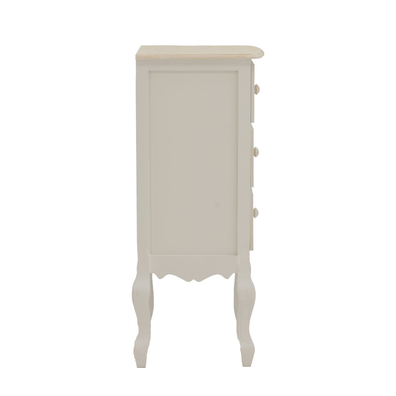 Chest of drawers Joliene Inart natural-antique white color mdf 40x34.5x82cm