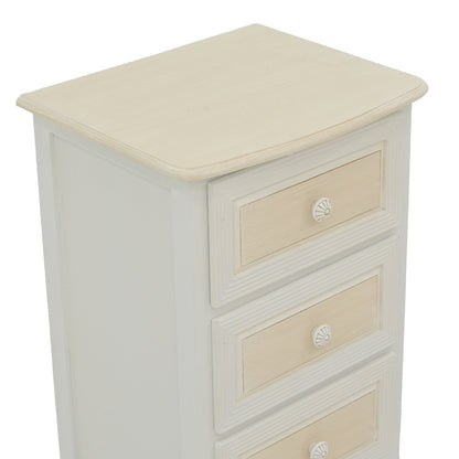 Chest of drawers Joliene Inart natural-antique white color mdf 40x34.5x82cm