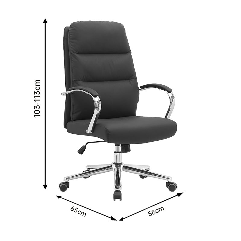 Director's office chair Normie pu brown 58x65x103-111cm
