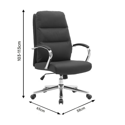 Director's office chair Normie pu brown 58x65x103-111cm