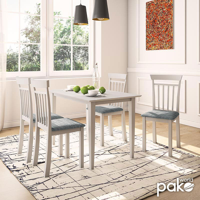 Dining Set 5pcs Diego pakoworld 112x72x74 grey color-dark grey seat