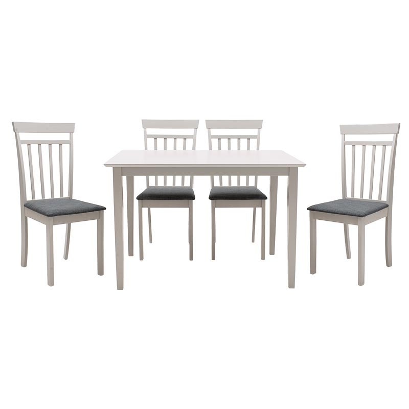 Dining Set 5pcs Diego pakoworld 112x72x74 grey color-dark grey seat