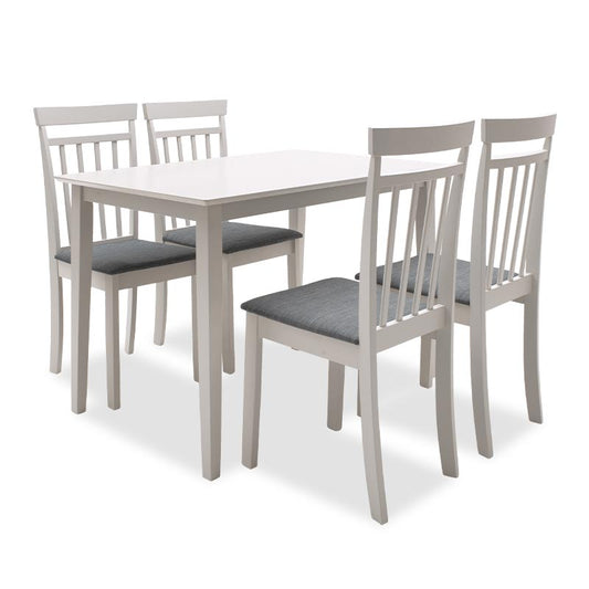 Dining Set 5pcs Diego pakoworld 112x72x74 grey color-dark grey seat