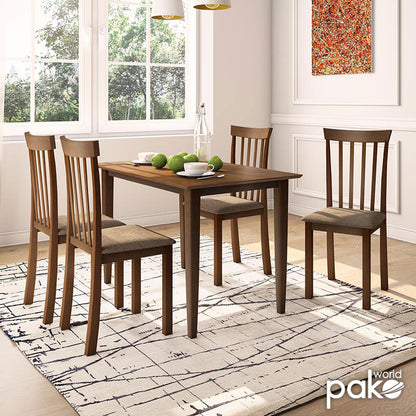 Dining Set 5pcs Diego pakoworld 112x72x74  walnut color-brown seat