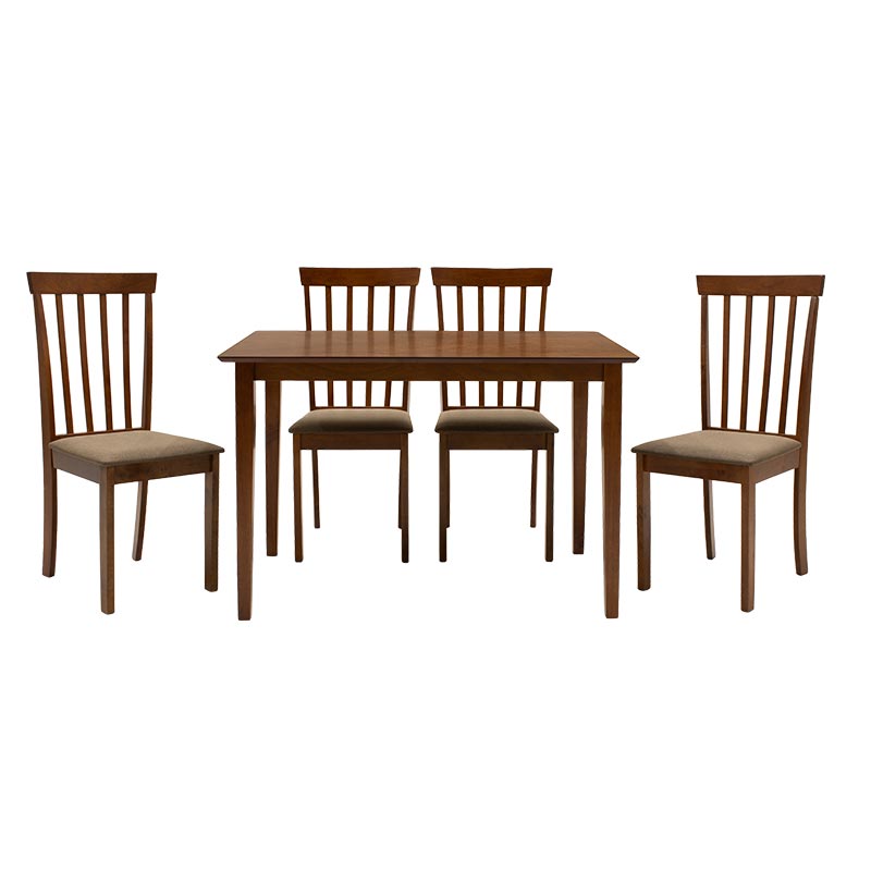 Dining Set 5pcs Diego pakoworld 112x72x74  walnut color-brown seat