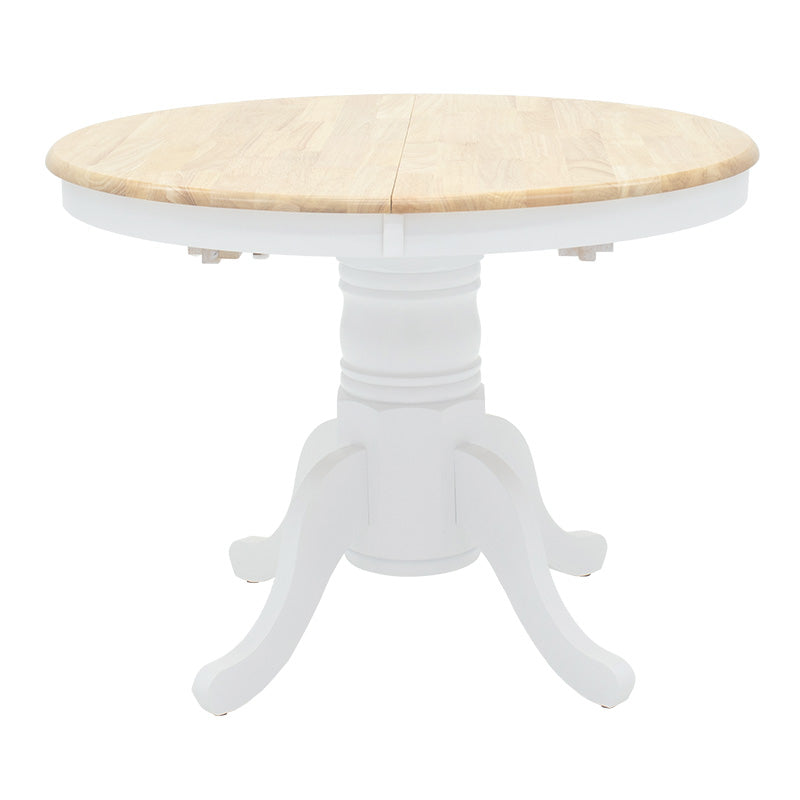 Dining table Lars pakoworld extendable wood-MDF white-natural D100(+38)x100x75cm