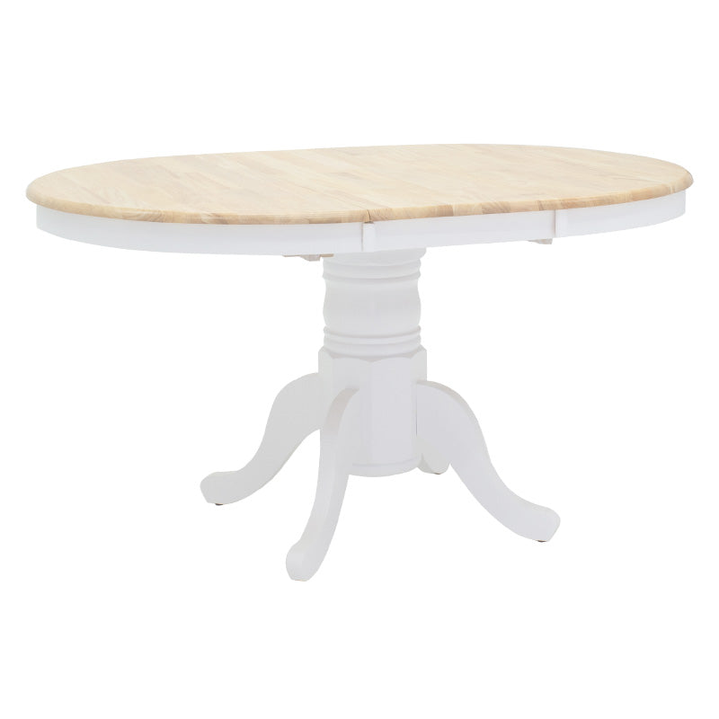 Dining table Lars pakoworld extendable wood-MDF white-natural D100(+38)x100x75cm