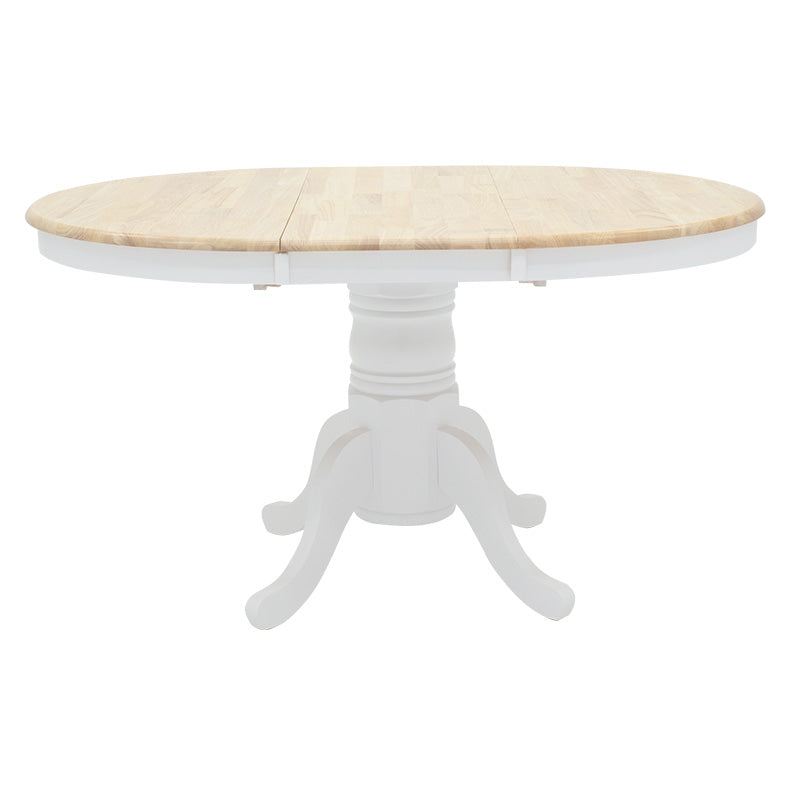 Dining table Lars pakoworld extendable wood-MDF white-natural D100(+38)x100x75cm