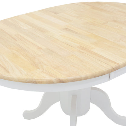 Dining table Lars pakoworld extendable wood-MDF white-natural D100(+38)x100x75cm